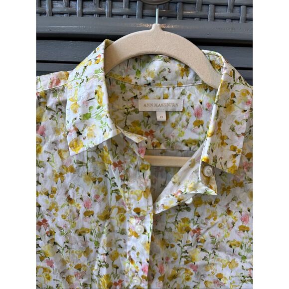 NWOT Ann Mashburn Alden shirt w liberty fabric, Med $365 G27 - Picture 3 of 8
